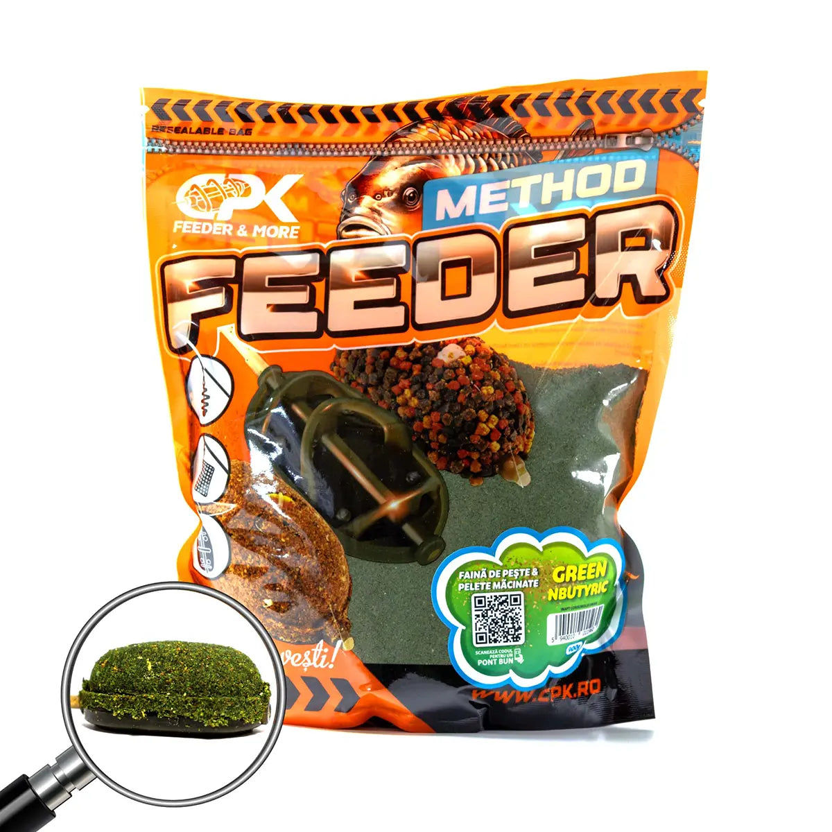 CPK GROUNDBAIT METHOD FEEDER FAINA DE PESTE & PELETE MACINATE GREEN NBUTYRIC 900g