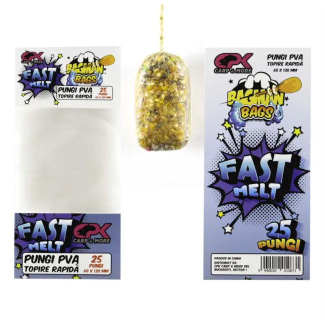 Pungi PVA CPK Bagman, Fast Melt, 60x130mm 25buc