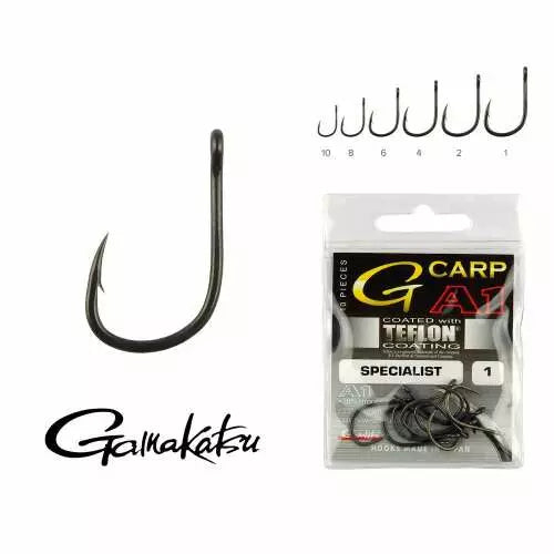 Carlige Gamakatsu A1 G-Carp Specialist Teflon Coating, 10buc/plic nr.8