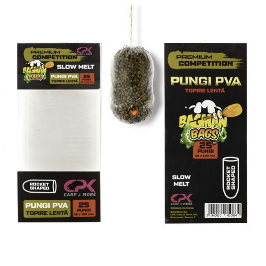 Pungi PVA CPK Bagman Bags Premium Competition Fast Melt 55x120mm