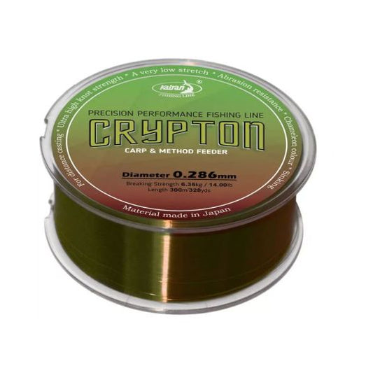 Fir Monofilament Katran Crypton Carp & Method Feeder, Moss Green, 0.234mm, 7.50lb/4.56kg, 300m