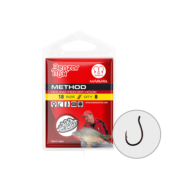 Carlige Benzar Mix Method Round Feeder Hook, 8buc/plic nr.8