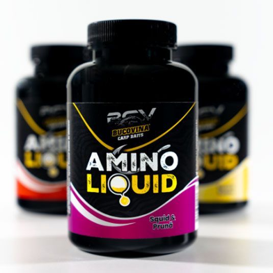 Aditiv lichid Bucovina Baits Amino Liquid Squid Pruna 250ml