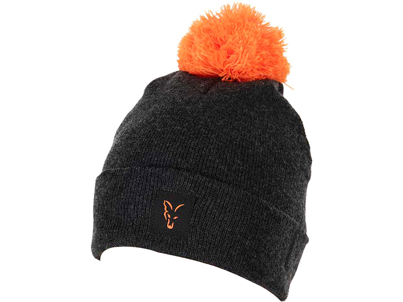 Caciula Fox Collection Bobble Hat Black and Orange