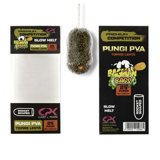 Pungi PVA CPK Bagman Bags Premium Competition Fast Melt 60x130mm