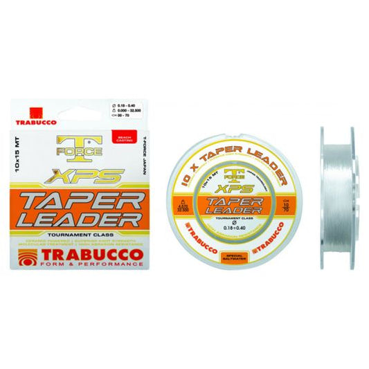Fir monofilament conic Trabucco XPS Taper Leader 0.26-0.57mm/8.35-32.5kg/10x15m
